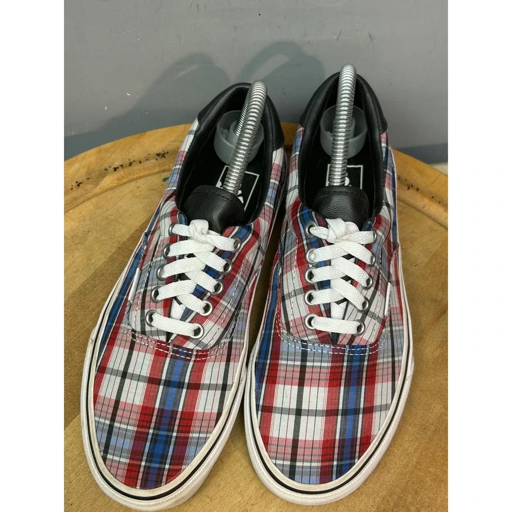 Vans Era 59 Unisex Men 7 Women 8.5 Red Plaid Skate Shoes Low Top Sneaker